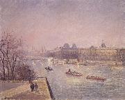 Camille Pissarro Morning,winter sunshine,frost the Pont-Neuf,the Seine,the Louvre oil